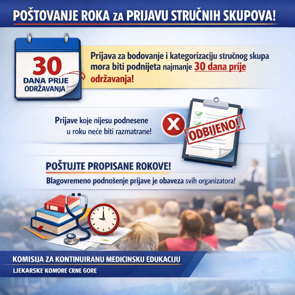 Obavještenje organizatorima stručnih skupova